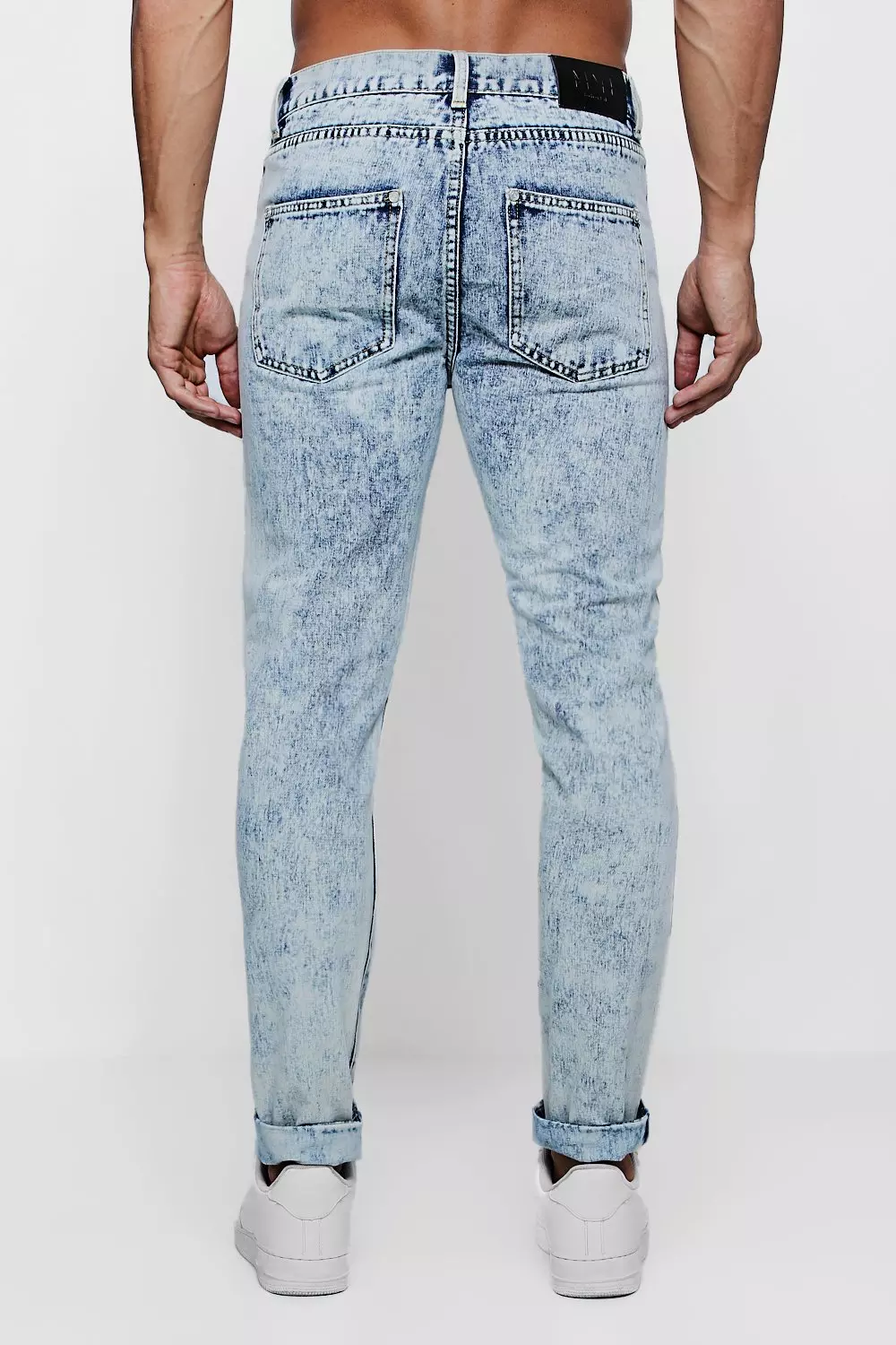 Mens acid 2024 washed jeans